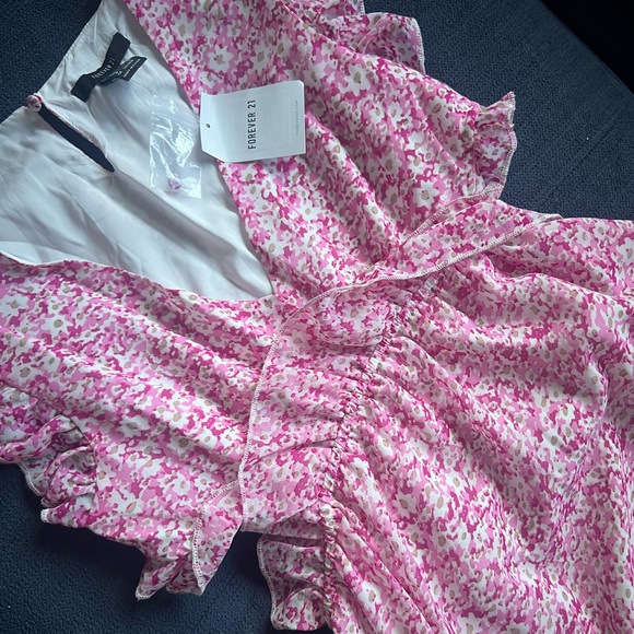 forever 21 pink floral mini dress - Picture 1 of 1